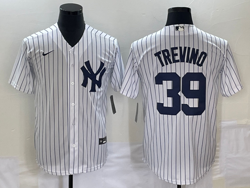 Men's New York Yankees Jose Trevino #39 White Home Jersey